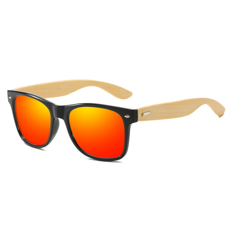Unisex Bright Bamboo Wooden Legs PC Frame HD Polarized Sunglasses Fashion Anti-UV Best Fishing Sunglasses Colorful Men's Shades