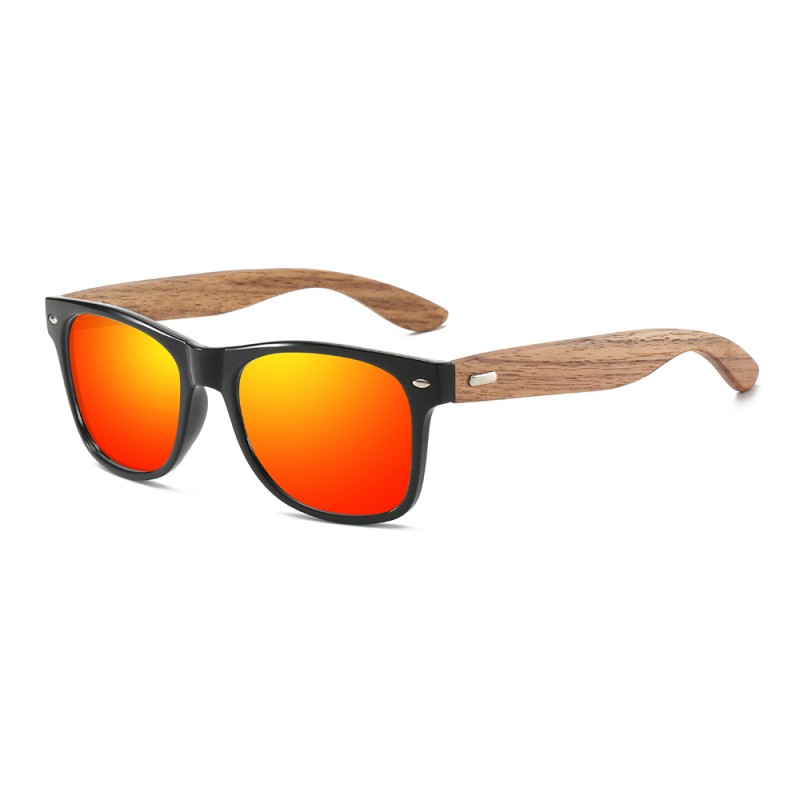 Modern Fashion Unisex Bamboo Wooden Legs PC Frame HD Polarized Sunglasses Colorful Men Anti-UV Best Fishing Travel Sunglasses