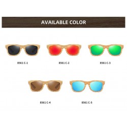 Natural Material Bamboo Wood Frame Leg High-end Unisex HD Polarized Sunglasses Anti-UV Running Fishing Square Sunglasses for Men
