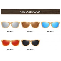 Natural Material Bamboo Wood Frame Carved Legs Unisex HD Polarized Sunglasses Anti-UV Cycling Fishing Square Sunglasses for Men