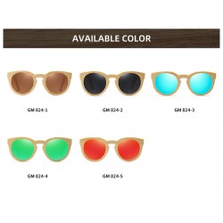 Natural Material Bamboo Wood Frame Legs Unisex HD Polarized Sunglasses Youth Anti-UV Round Lens Best Fishing Running Sunglasses