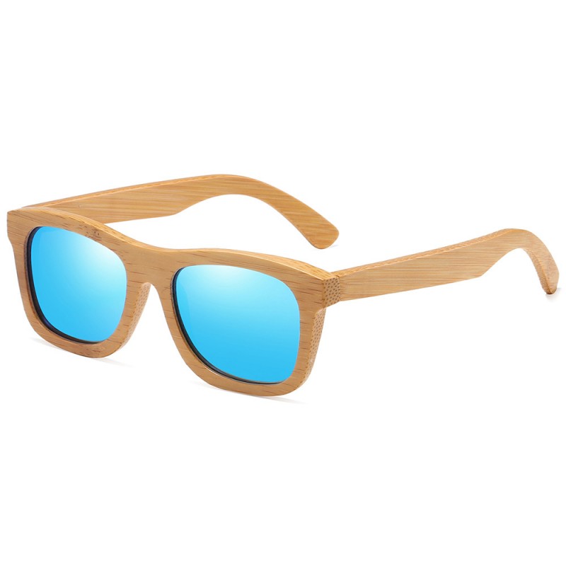 Natural Material Bamboo Wood One-Pieces Frame Unisex HD Polarized Sunglasses Anti-UV Men Best Cycling Sports Stylish Sunglasses
