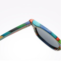 Multi-layer Colorful Bamboo Wood Frame Unisex HD Polarized Sunglasses Handmade Anti-UV Men Best Fishing Sport Stylish Sunglasses