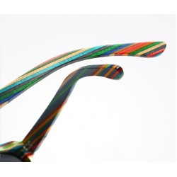 Multi-layer Colorful Bamboo Wood Frame Unisex HD Polarized Sunglasses Handmade Anti-UV Men Best Fishing Sport Stylish Sunglasses