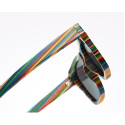 Multi-layer Colorful Bamboo Wood Frame Unisex HD Polarized Sunglasses Handmade Anti-UV Men Best Fishing Sport Stylish Sunglasses