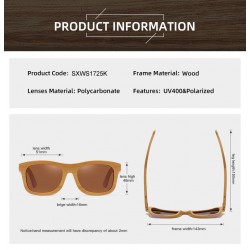 Natural Material Bamboo Wood One-Pieces Frame Unisex HD Polarized Sunglasses Anti-UV Men Best Cycling Sports Stylish Sunglasses