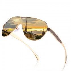 One-piece Lens UV Protection Unisex HD Polarized Metal Sunglasses for Men Sports Sunglasses Fishing Cycling Driving Eyeglasses