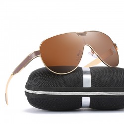 One-piece Lens UV Protection Unisex HD Polarized Metal Sunglasses for Men Sports Sunglasses Fishing Cycling Driving Eyeglasses