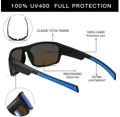 New 100% UV400 Protection Lightweight Men HD Polarized Best Fishing Sunglasses Driving Eyeglasses Outdoors Sport Glasses Goggle