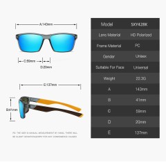 Unisex 100% UV400 Protection Lightweight Square Men HD Polarized Fishing Sunglasses Driving Sport Glasses Stylish Women Goggle