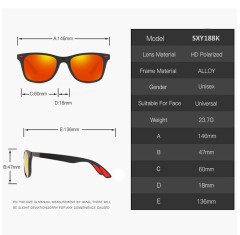 Men's HD Polarized Sunglasses Women TR90 Frame Fashion Wear Fishing Colorful Classic Retro Eyeglasses Square Sun Glasses Shades