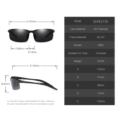 Aluminium Magnesium HD Polarized Anti UV400 Men Fishing Sunglasses Sports Special-shaped Glasses Dust-Proof Colorful Eyewear