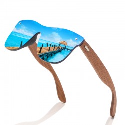 One Piece Lens Wood Leg PC Frame UV400 Protection Men Sunglasses Popular HD Polarized Sunglasses Glasses Goggle Cool Shades