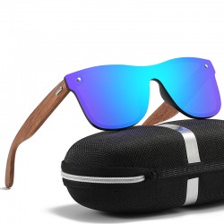 One-piece Lens Wood Leg PC Frame UV400 Protection Men HD Polarized Sunglasses Unisex Fishing Sport Eyewear Popular Women Glasses