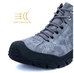 Steel Toe Safety Men Work Boots High Quality Anti Smashing Stab Winter Warm Plus Velvet Waterproof Shoes Indestructible Sneakers