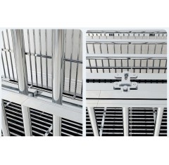 Heavy Duty Stainless Steel Indestructible Dog Kennel Indoor 2-Doors Pet Crate Cage with Lockable Wheels for Medium to Large Dogs