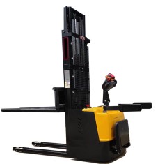 3300lbs to 4400lbs 63" to 138" Full Electric Fixed Legs Stand Up Rider Pallet Stacker with Adjustable Forks