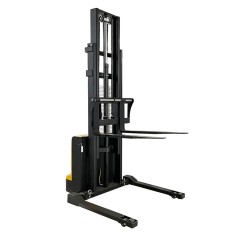 4400lbs 118" Fully Electric Straddle Legs Walkie Pallet Stacker with Adjustable Forks