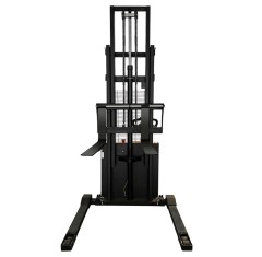 4400lbs 118" Fully Electric Straddle Legs Walkie Pallet Stacker with Adjustable Forks