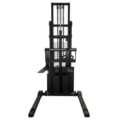 4400lbs 157" Fully Electric Straddle Pallet Walkie Stacker with Adjustable Forks