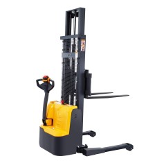 4400lbs 220" Fully Electric Straddle Legs Walkie Pallet Stacker with Adjustable Forks