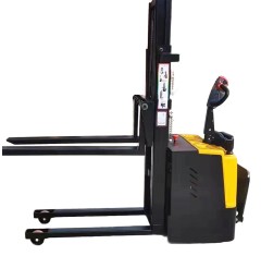3300lbs to 4400lbs 63" to 138" Full Electric Fixed Legs Stand Up Rider Pallet Stacker with Adjustable Forks