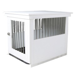 Stainless Steel Wood Dog Crate Furniture Heavy Duty Indoor Kennel End Table Pet Cage for Small and Medium Dogs
