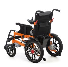 Elektrischer Rollstuhl mit Rahmen aus Kohlenstoffstahl links und rechts faltbar tragbar für Behinderte