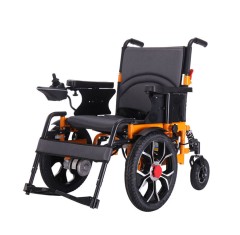 Vorderer Motor-Kohlenstoffstahl-Rahmen links rechts faltbarer elektrischer Rollstuhl für Behinderte
