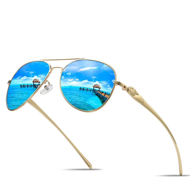 Leopard Head Shape Glasses Legs Men's HD Polarized Sunglasses UV Protection Youth Best Travel Driving Colorful Eyeglasses Shades