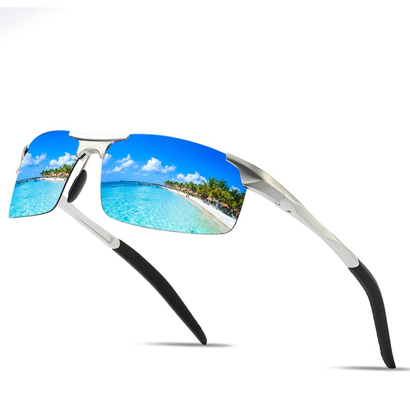 Aluminium Magnesium HD Polarized Anti UV400 Men Fishing Sunglasses Sports Special-shaped Glasses Dust-Proof Colorful Eyewear