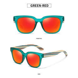 Unisex Colorful Bamboo Wood Legs Anti-UV HD Polarized Stylish Sunglasses for Men PC Frame Resin Lens Fishing Sports Sunglasses