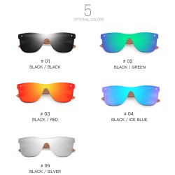 One Piece Lens Wood Leg PC Frame UV400 Protection Men Sunglasses Popular HD Polarized Sunglasses Glasses Goggle Cool Shades