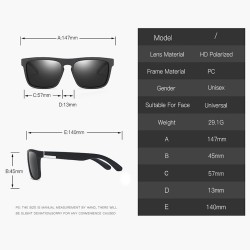 100% UV Protection Unisex HD Polarized Sunglasses Men Women Casual Sports Travel Driving Eyeglasses PC Frame Resin Lens Glasses