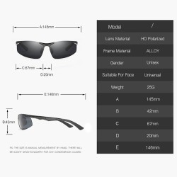 100% UV Protection Aluminum Magnesium Men HD Polarized Sunglasses Popular Handsome Cycling Fishing Sports Driving Glasses Shades