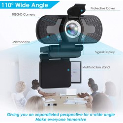 HD 1080p Webcam with microphone USB Web camera for Computer PC Laptop Desktop Conference Education Video Calling Live Drive Free