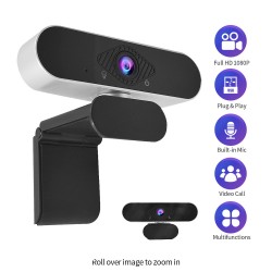 1080p HD Webcam with Mic USB Web camera for Computer PC Laptop Desktop Conference Study Video Calling Live Flexible Rotatable